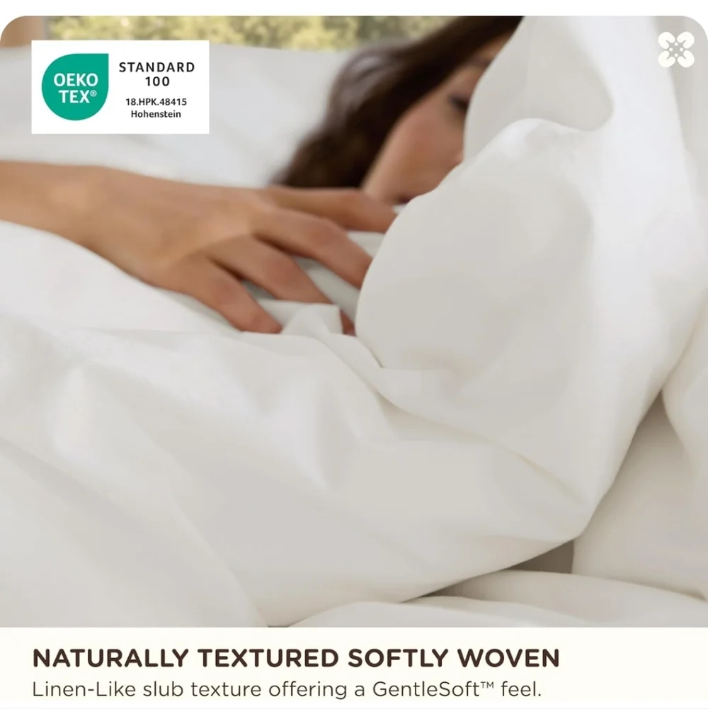 Bedsure Cotton Duvet Cover King - Luxury Slub Weave 100% Cotton Duvet Cover Set,